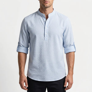 Wovlyn - Tailored Fit Henley-Style Woven Shirt