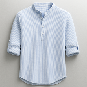 Wovlyn - Tailored Fit Henley-Style Woven Shirt