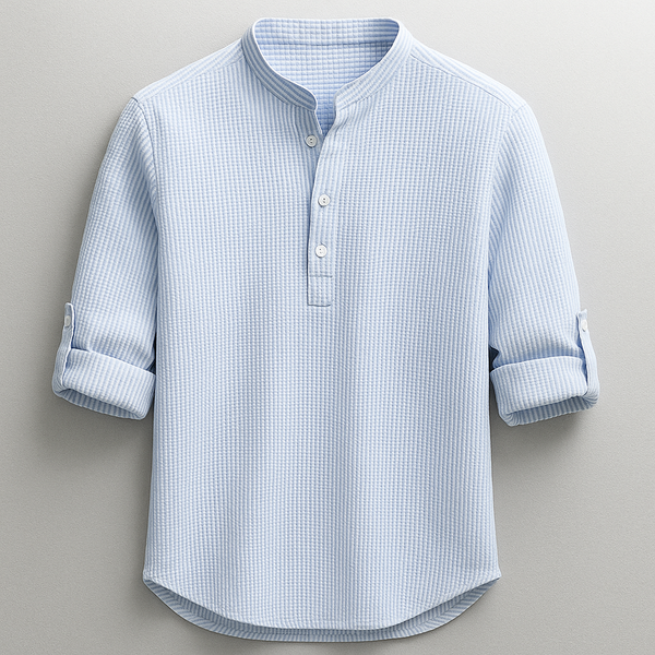 Wovlyn - Tailored Fit Henley-Style Woven Shirt