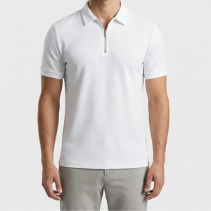 Zolvex - Slim-Fit Zip-Collar Polo Shirt White