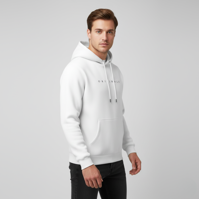 Aaron | Men’s Pullover Hoodie White