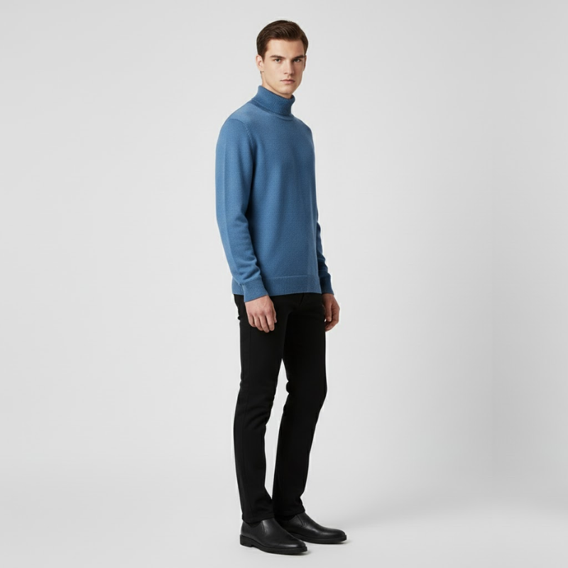 Alfie | Men’s Roll Neck Sweater Blue