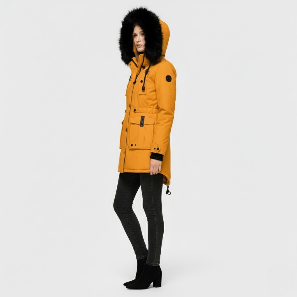 Amalia | Women's Long Winter Coat Gold
