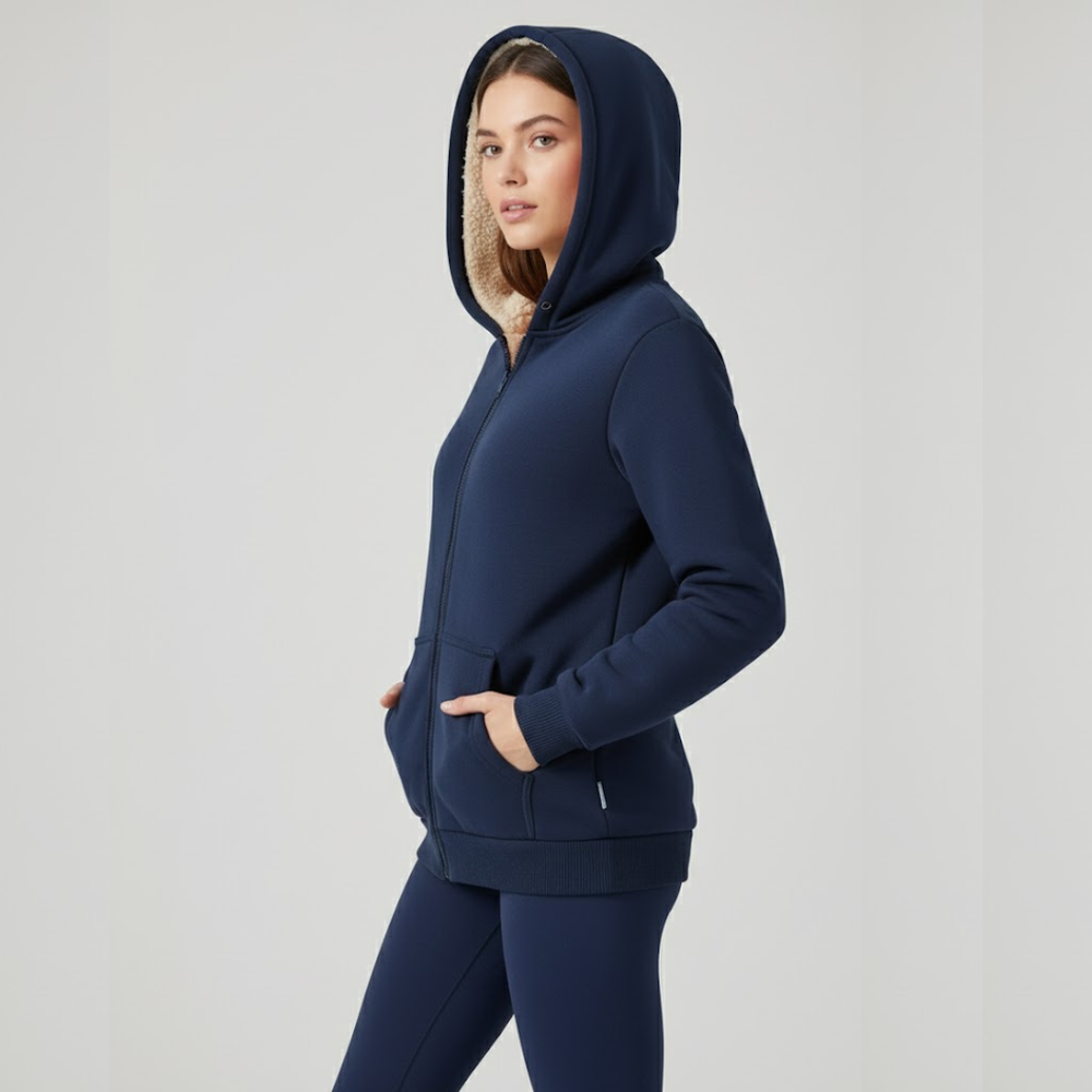 Eden | Women's Full Zip Hoodie with Pockets Blue