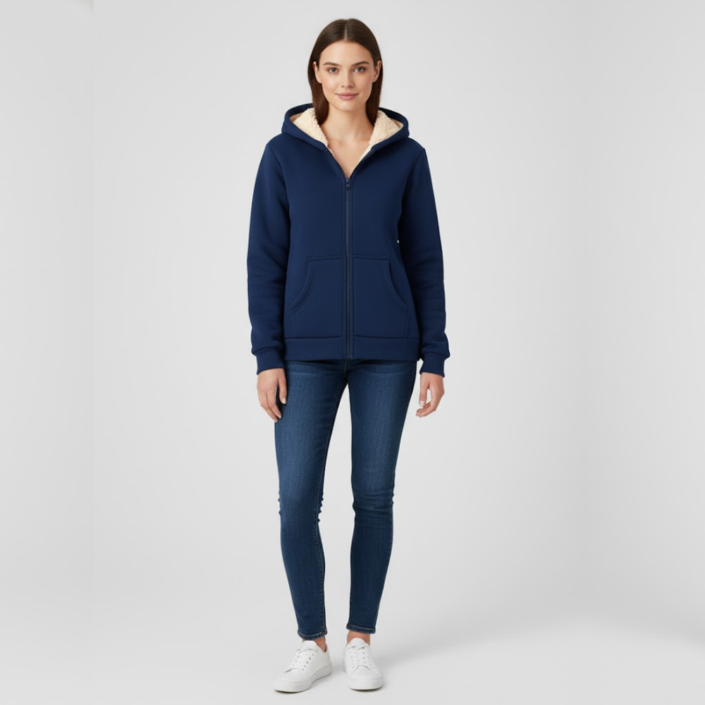 Eden | Women's Full Zip Hoodie with Pockets Blue