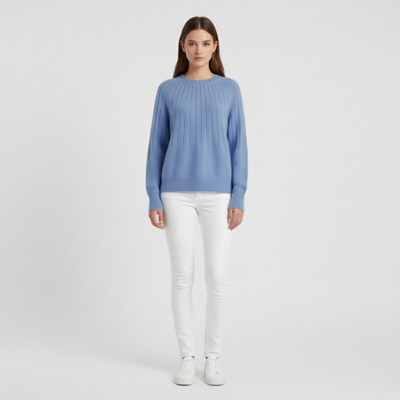 Erin | Women's Knit Jumper Pullover Blue