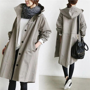Eva | Women’s Waterproof Hooded Trench Coat Apricots