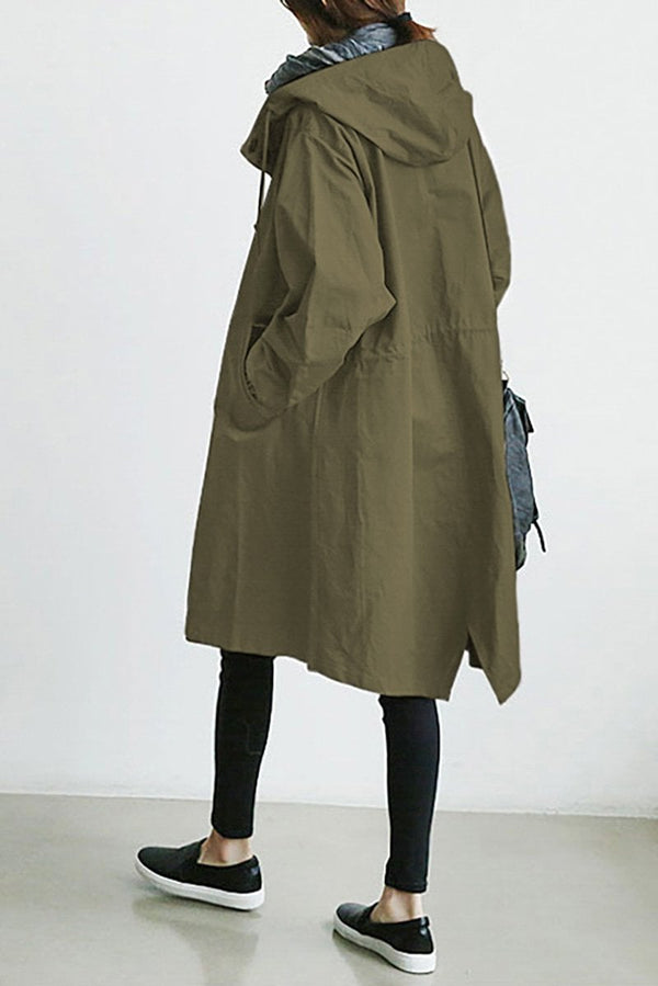 Eva | Women’s Waterproof Hooded Trench Coat Army Green