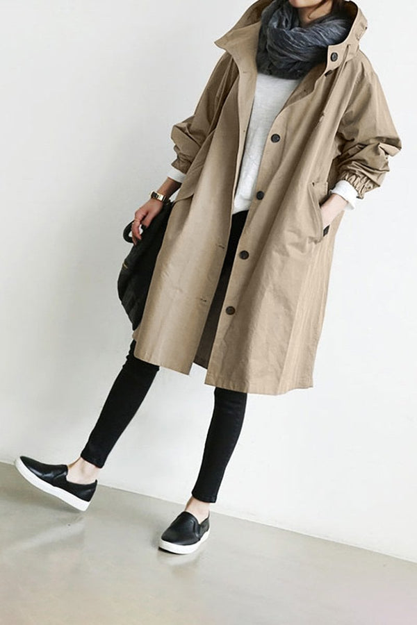 Eva | Women’s Waterproof Hooded Trench Coat Beige