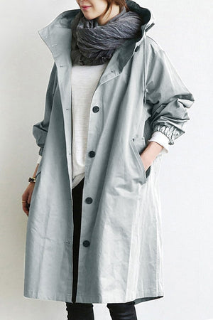 Eva | Women’s Waterproof Hooded Trench Coat Gray
