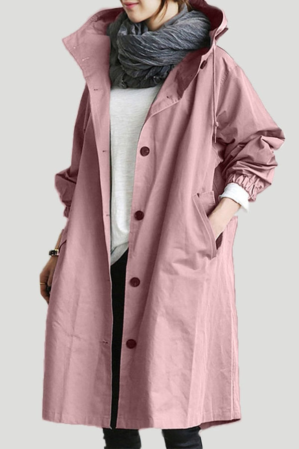 Eva | Women’s Waterproof Hooded Trench Coat Pink