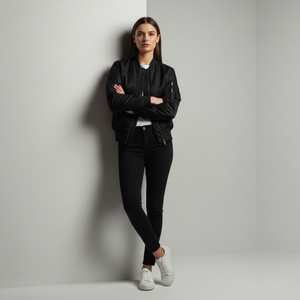 Francesca | Women’s Bomber Jacket Black