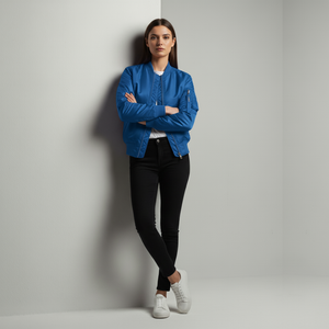 Francesca | Women’s Bomber Jacket Blue