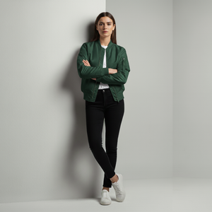 Francesca | Women’s Bomber Jacket Dark green