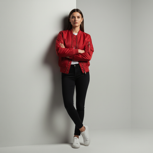 Francesca | Women’s Bomber Jacket Red