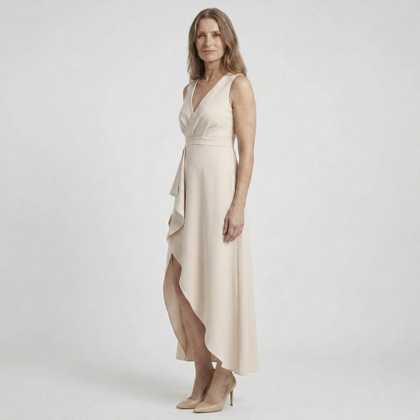 Asymova - Sleeveless V-Neck Wrap Maxi Dress