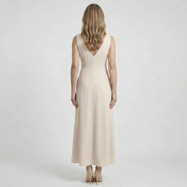 Asymova - Sleeveless V-Neck Wrap Maxi Dress
