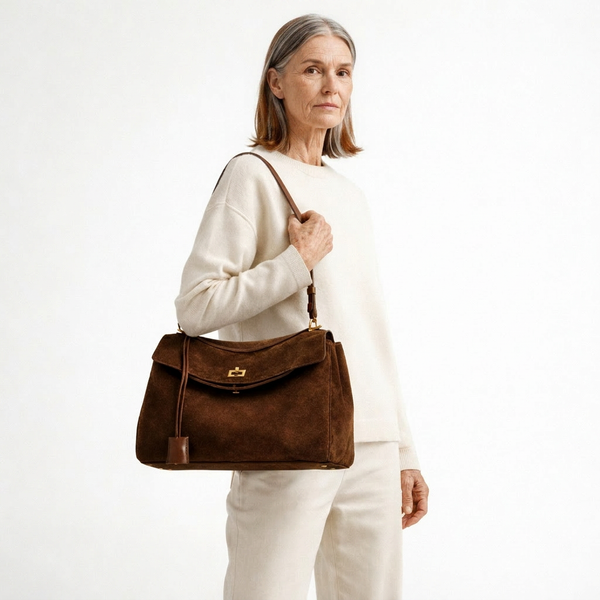 Veluxby - Vintage-Inspired Top-Handle Shoulder Bag