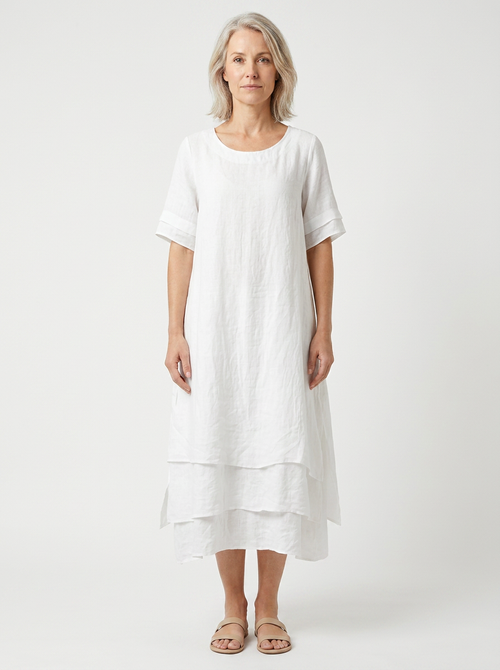 Gianna - Layered Midi Dress With Short Sleeves