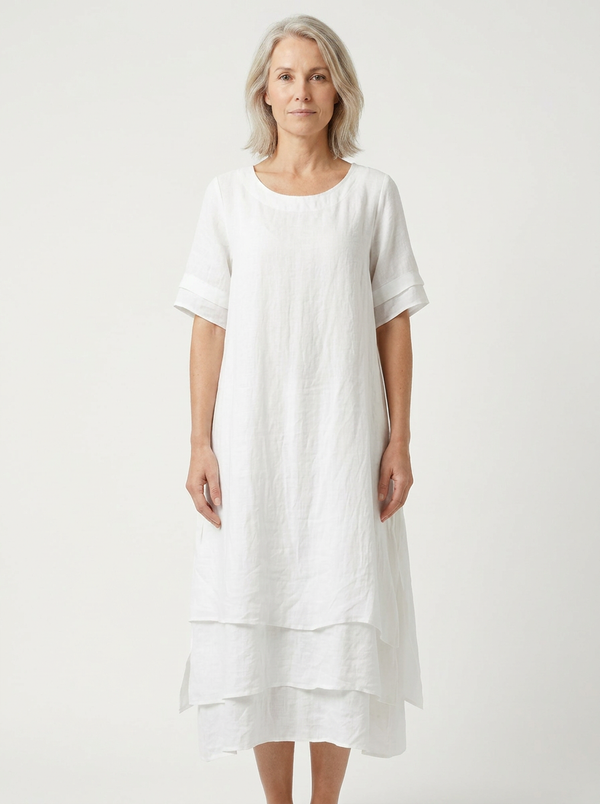 Gianna - Layered Midi Dress With Short Sleeves
