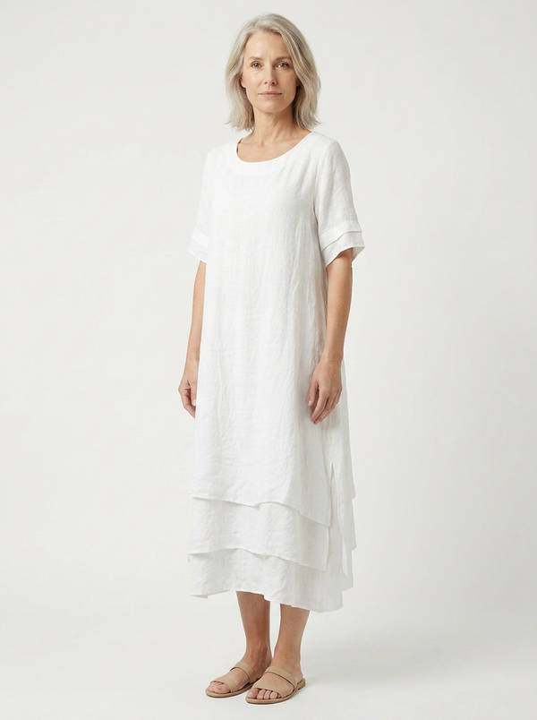 Gianna - Layered Midi Dress With Short Sleeves