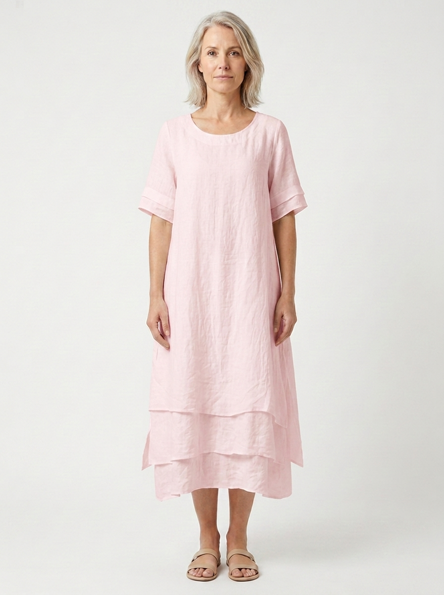 Gianna - Layered Midi Dress With Short Sleeves