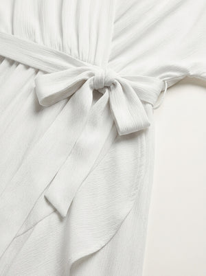 Kayla - V-Neck Midi Dress With Tie Waist