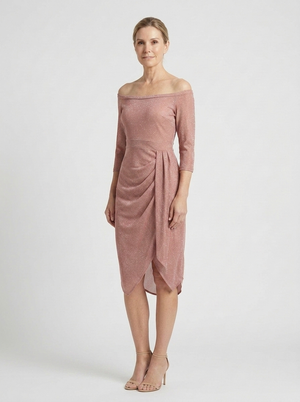 Destiny - Off-Shoulder Wrap-Look Midi Dress