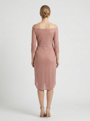 Destiny - Off-Shoulder Wrap-Look Midi Dress