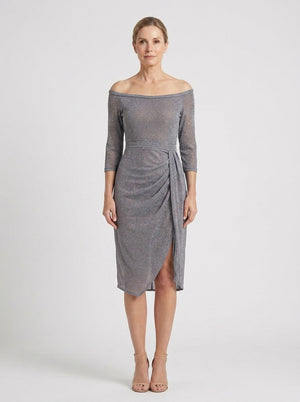Destiny - Off-Shoulder Wrap-Look Midi Dress