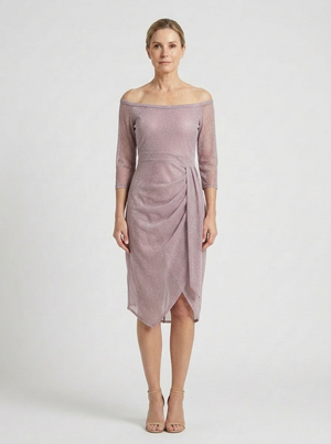 Destiny - Off-Shoulder Wrap-Look Midi Dress