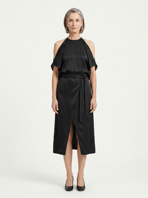 Camila - Cold-Shoulder Midi Dress With Open Back