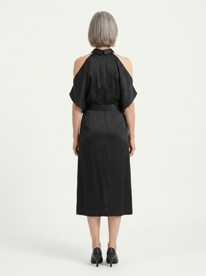 Camila - Cold-Shoulder Midi Dress With Open Back