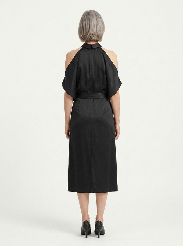Camila - Cold-Shoulder Midi Dress With Open Back