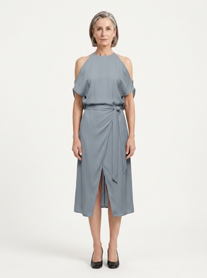 Camila - Cold-Shoulder Midi Dress With Open Back