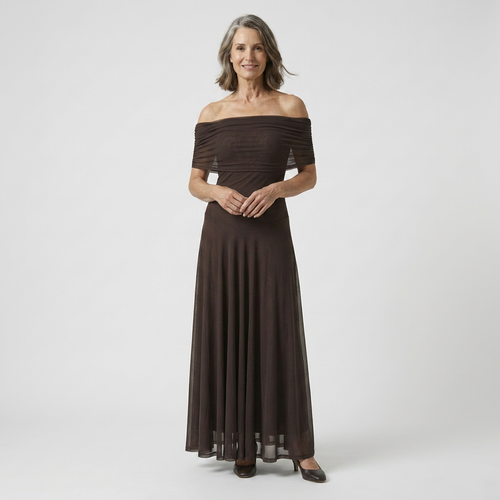 Drapella - Off-Shoulder Flowing Maxi Dress