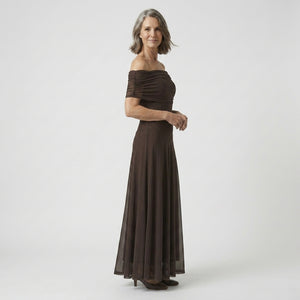 Drapella - Off-Shoulder Flowing Maxi Dress