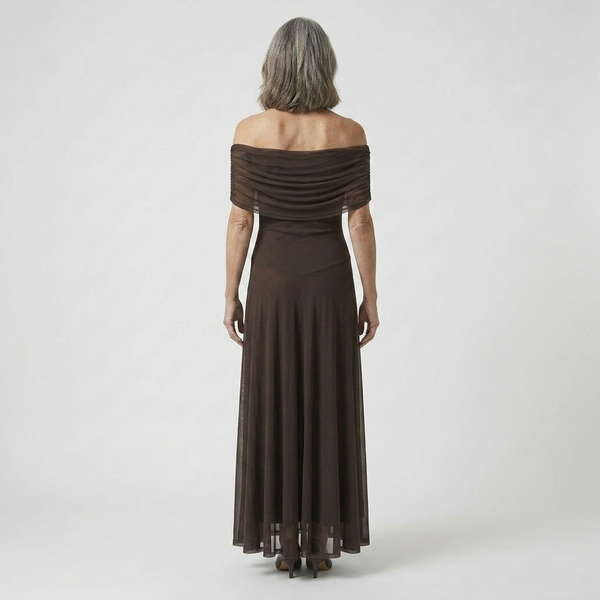 Drapella - Off-Shoulder Flowing Maxi Dress