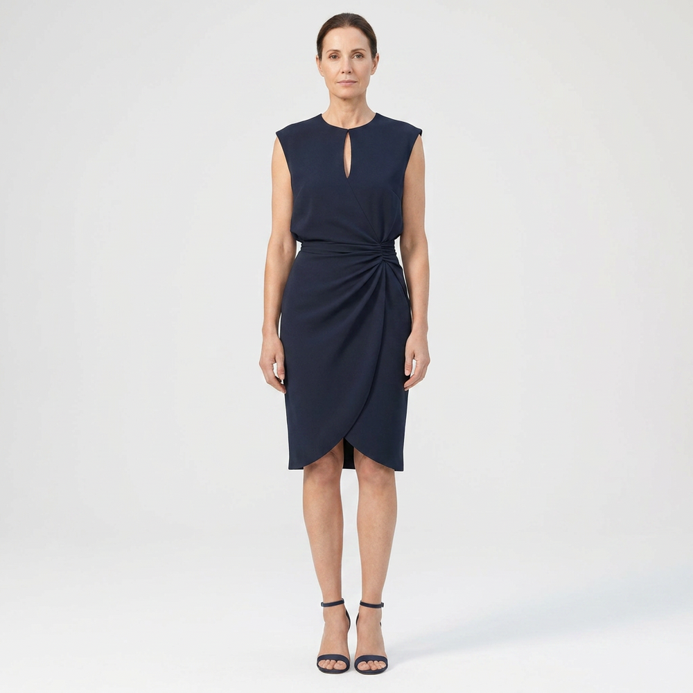 Karen - Sleeveless Midi Dress With Keyhole Neckline