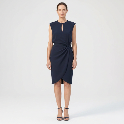 Karen - Sleeveless Midi Dress With Keyhole Neckline