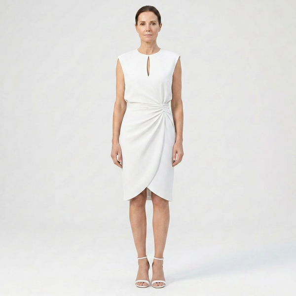Karen - Sleeveless Midi Dress With Keyhole Neckline