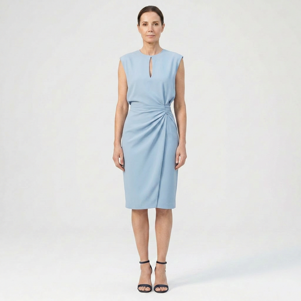 Karen - Sleeveless Midi Dress With Keyhole Neckline