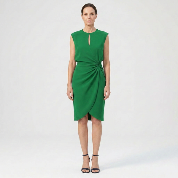Karen - Sleeveless Midi Dress With Keyhole Neckline