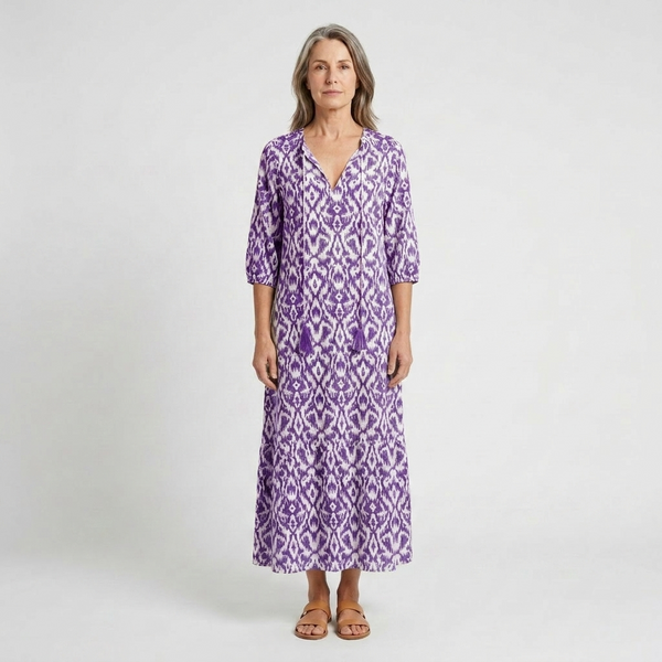 Addison - Boho Print V-Neck Maxi Dress