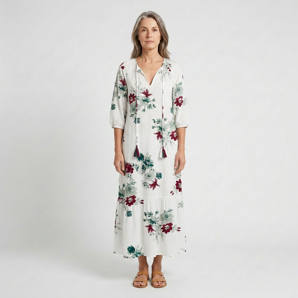 Addison - Boho Print V-Neck Maxi Dress