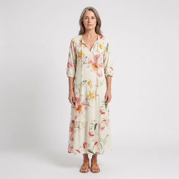 Addison - Boho Print V-Neck Maxi Dress