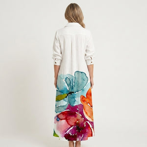 Julia - Button-Front Boho Midi Dress
