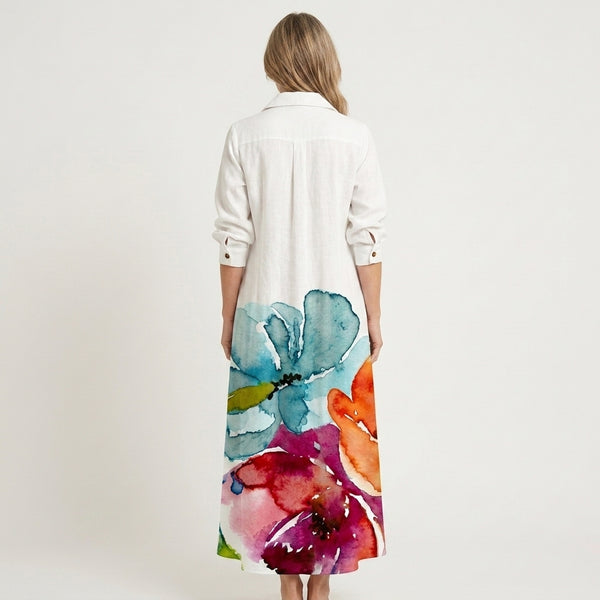 Julia - Button-Front Boho Midi Dress