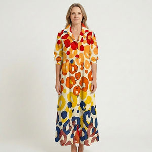 Julia - Button-Front Boho Midi Dress