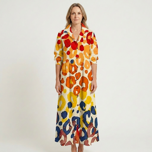 Julia - Button-Front Boho Midi Dress